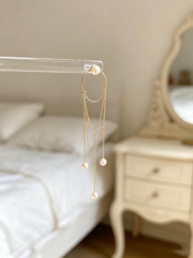 Gold Multi‑Layer Chain Pearl Ear Cuff