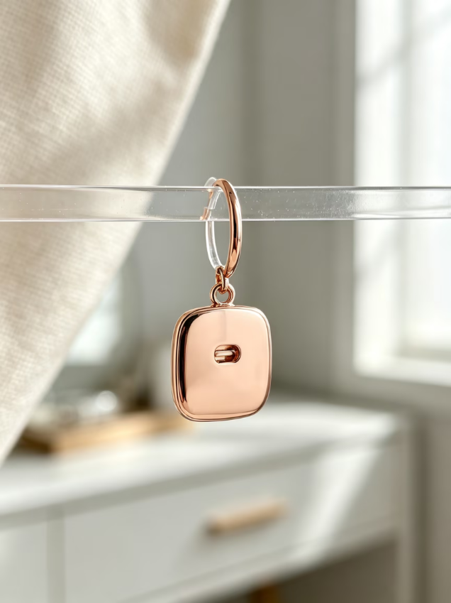 Rose Gold Pink Shell Halo Square Huggie Earring