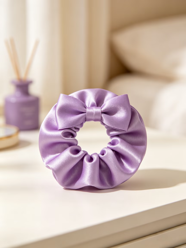 Satin scrunchie fashion accessory